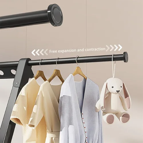 Vista 6 de Clothes Drying Rack - Foldable Adjustable Stainless Steel Laundry Drying Rack with Extendable Rods, Standing Clothes Airer for Indoor Outdoor Use
