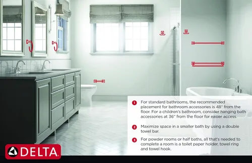 Vista 7 de Delta Trinsic - Soporte para papel higiénico y toallero de pared Lahara en bronce champán
