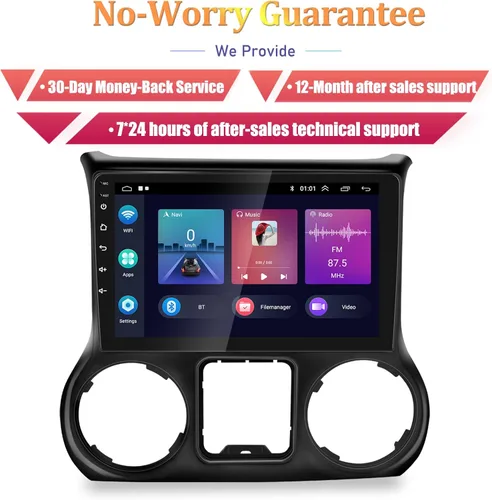 Vista 7 de Android 13 Radio de coche para Jeep Wrangler 2015 2016 2017 con Carplay y Android Auto 10.1 pulgadas pantalla táctil estéreo de coche con cámara