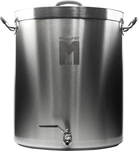 Vista 9 de Northern Brewer - Hervidor de cerveza de acero inoxidable MegaPot con marcas de volumen (8 galones con válvula)