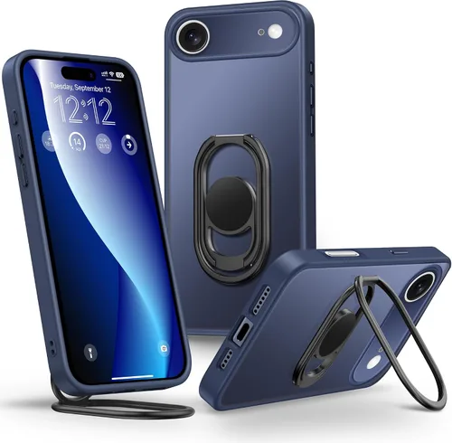 Vista 17 de Shields Up Funda para iPhone 16 Pro con Soporte, Funda de Teléfono Transparente con Soporte de Doble Anillo [Ajustable y Plegable] Cubierta