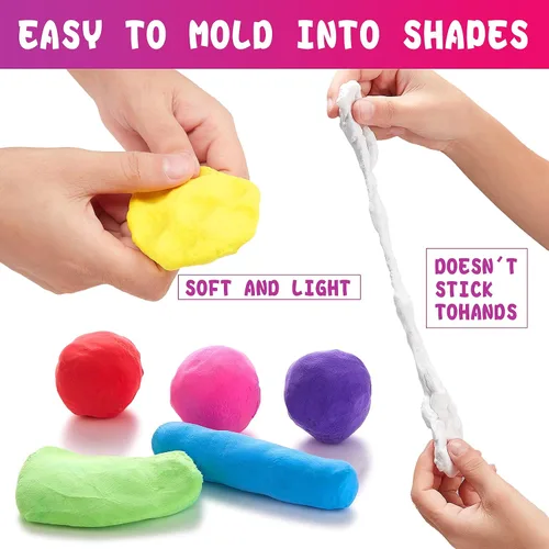 Vista 2 de Kit de arcilla de secado al aire para niños, juego de arcilla suave no tóxica de 24 colores with 3 Sculpting Tools, DIY Arts & Crafts Supplies