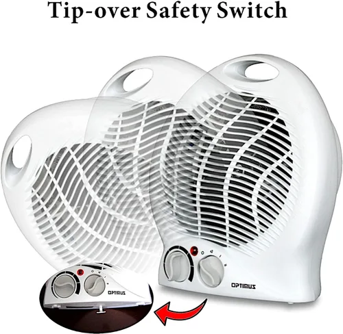 Vista 8 de Optimus H-1322 Calefactor portátil con ventilador de 2 velocidades y termostato, Blanco