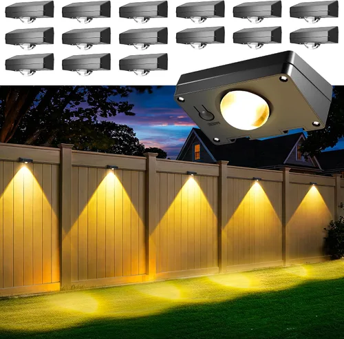 Vista 9 de Luces solares para valla al aire libre, impermeables, luces de valla