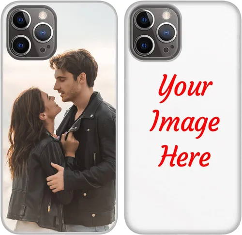 Vista 9 de Funda de teléfono con foto personalizada para iPhone 12 Pro, imagen/texto personalizado, funda negra delgada y suave, regalo único de nicho
