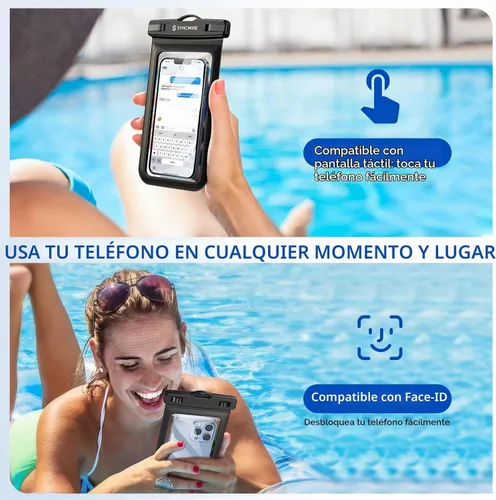 Vista 3 de Syncwire Funda impermeable para teléfono [paquete de 2] – Funda universal IPX8 impermeable para teléfono con cordón compatible con iPhone 13/12/11