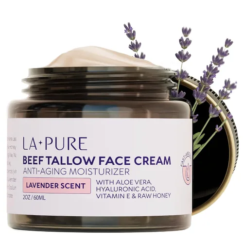 Vista 10 de LA PURE Sebo de carne vacuna para la piel, crema facial de sebo alimentado con pasto con aloe vera, ácido hialurónico, incienso y vitamina E