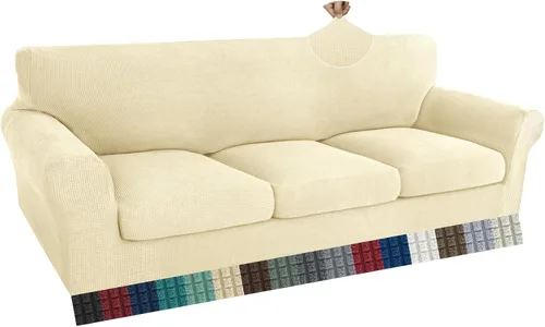 Vista 19 de ZNSAYOTX 2 fundas para sillas con brazos para sala de estar, súper suave, con funda de cojín de asiento, gruesa, duradera, mezcla de elastano, alta