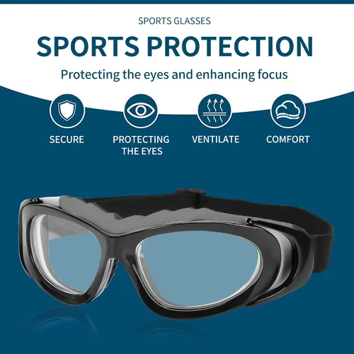 Vista 4 de SooGree Anteojos deportivos para hombres y mujeres, para baloncesto, fútbol, deportes, antiniebla, choque, colisión, gafas de uso