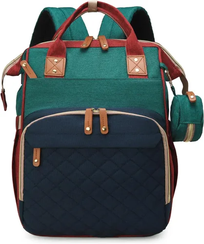 Vista 13 de houscly Mochila para pañales con cambiador: bolsas de bebé de viaje negras para niñas y niños, pañaleras para bebe, artículos esenciales para recién