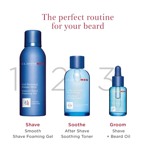 Vista 5 de CLARINS MEN Smooth Shave Foam Gel Gel de afeitado hidratante para hombres Alivia y suaviza Energiza la piel Acondiciona el pelo de la barba