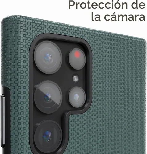 Vista 3 de Crave Dual Guard para Samsung Galaxy S22 Ultra, Verde bosque, Funda para teléfono celular, Protección a prueba de golpes, Doble capa, TPU/PC