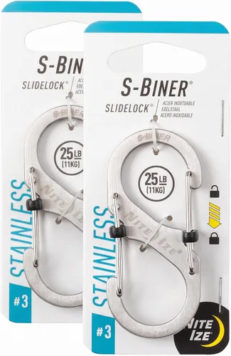 Vista 11 de Nite Ize Mosquetón doble S-Biner SlideLock tamaño 3, con cierre, Acero inoxidable