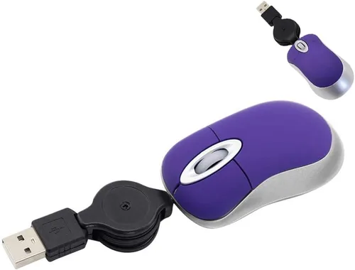 Vista 10 de SHARE SUNSHINE Mini ratón óptico de viaje pequeño portátil con cable USB con cable USB retráctil para PC, laptop, computadora, escritorio, oficina