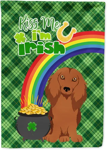 Vista 114 de Caroline's Treasures WDK4731GF - Bandera decorativa para jardín del día de San Patricio, color negro y tostado, Airedale Terrier, para jardín