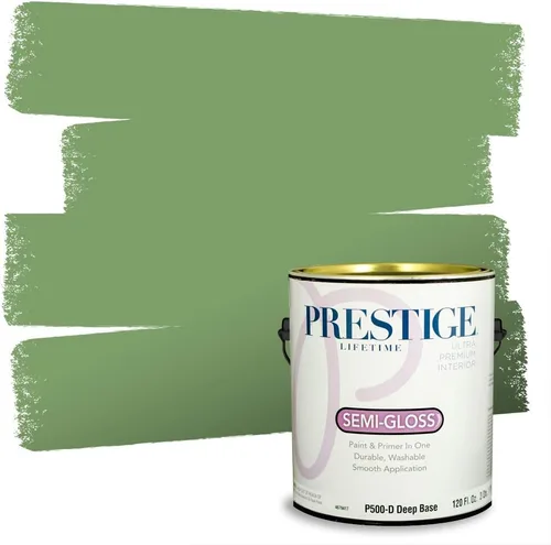 Vista 129 de PRESTIGE Pintura exterior e imprimación en uno, aloe, plano, 1 galón