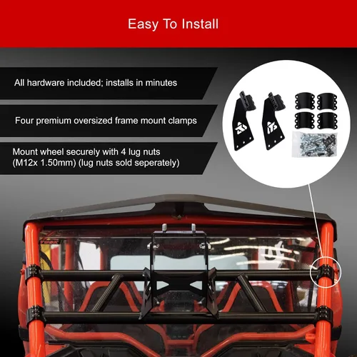 Vista 5 de Tusk UTV Portaneumáticos de Repuesto Compatible con Honda Talon 1000X-4/R-4 2020-2024
