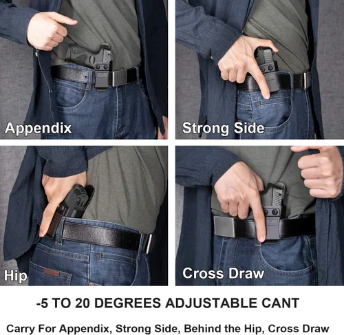 Vista 6 de GUN & FLOWER Funda de pistola IWB para transporte oculto, compatible con S&W M&P Shield Plus/Shield/Shield M2.0 9mm/.40 con cañón de 3.1''.