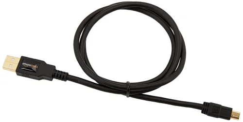 Vista 4 de Amazon Basics Cable USB-A a Mini USB 2.0, velocidad de transferencia de 480 Mbps con enchufes chapados en oro, 3 pies, negro