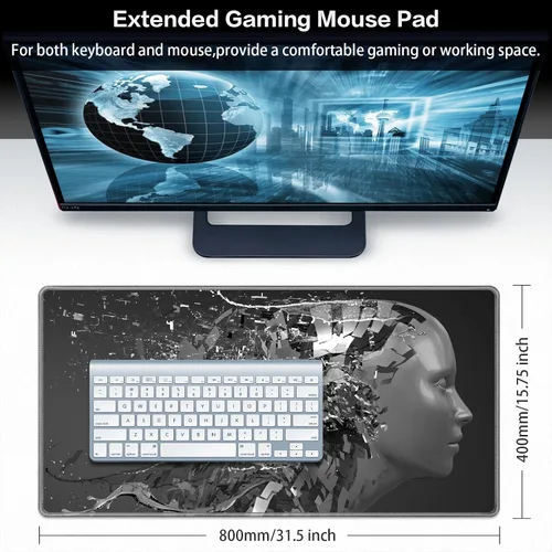 Vista 2 de Canjoy Alfombrilla de mouse para juegos, alfombrilla de mouse grande extendida, alfombrilla de mouse para computadora grande para el hogar, oficina