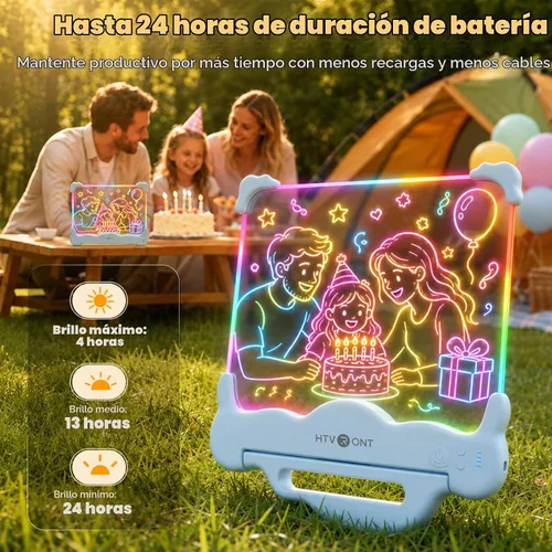 Vista 9 de Tablero de dibujo LED para niños, idea de regalo de cumpleaños y Navidad