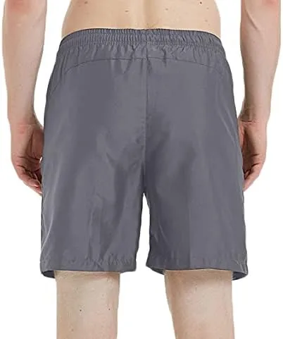 Vista 2 de MADHERO Traje de baño para hombre con bolsillos con cremallera, secado rápido, forro de malla