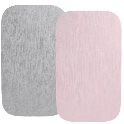 Vista 10 de Sábanas ajustadas de muselina para moisés compatibles con Halo Bassinest Swivel Flex Glide Premiere & Serie Luxe, 2 unidades, algodón elegante Boho