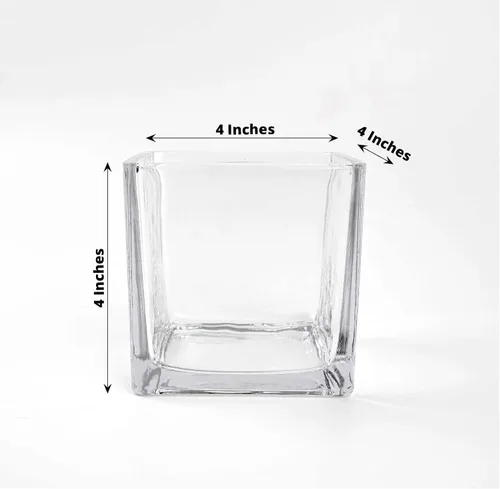 Vista 3 de Efavormart - Jarrón de cristal transparente de alta calidad y resistente de 4 pulgadas