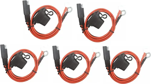 Vista 11 de Cable de terminal de anillo tórico – Conector SAE de 2 pies, enchufe SAE a cable cargador de batería, adaptador de extensión de arnés de terminal