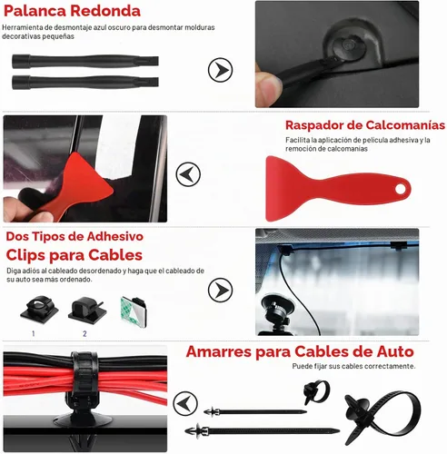 Vista 7 de GLK 248 piezas de herramientas de extracción de molduras, herramienta de palanca, kit de herramientas de extracción de panel de puerta para Negro
