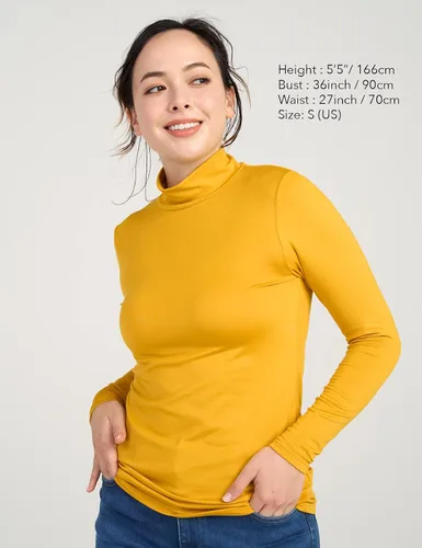 Vista 3 de LAPASA Women Mock Neck Thermal Underwear Top Undershirt Lightweight Midweight Fleece Lined Long Sleeve Base Layer L87L89