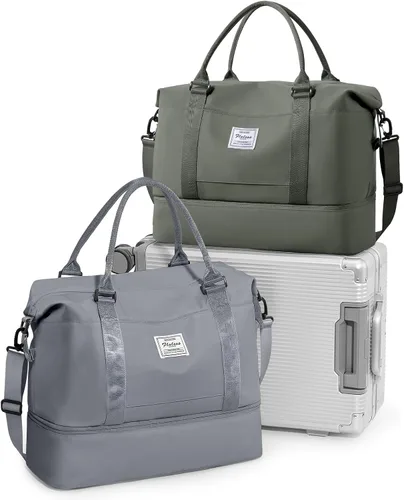 Vista 25 de Bolsa de viaje para mujer, bolsa deportiva para gimnasio, H-Negro