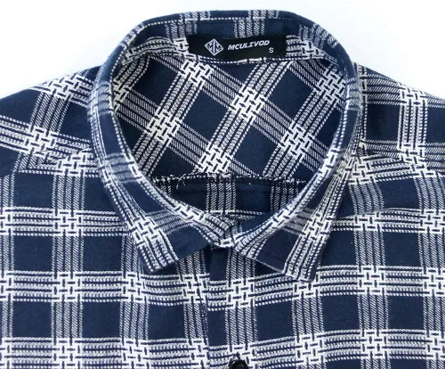 Vista 3 de Camisa sin mangas a cuadros para hombre, camisas vaqueras con botones