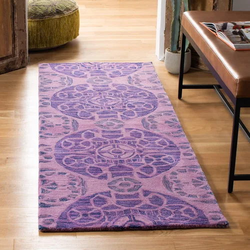 Vista 20 de SAFAVIEH Wyndham Collection - Alfombra decorativa de 2 x 3 pies, beige y azul, hecha a mano, lana moderna, ideal para zonas de alto tráfico