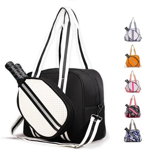 Vista 7 de MANUEKLEAR Bolso Bandolera Sling PickleballBag Tote, Bolsas de Pickleball para Mujeres y Hombres, Bolsas de Pickleball para Mujeres
