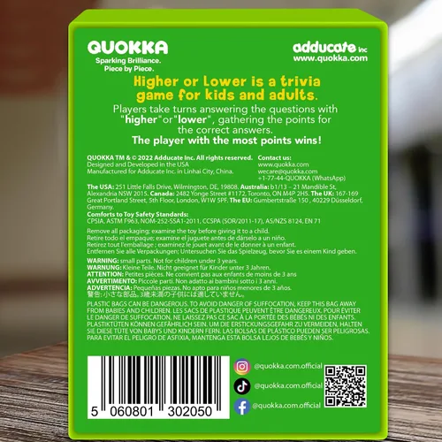 Vista 8 de QUOKKA Juegos de mesa de trivia para niños y adultos V2.0 - Juego de cartas de mesa para noche familiar 4xSet para adivinar preguntas divertidas