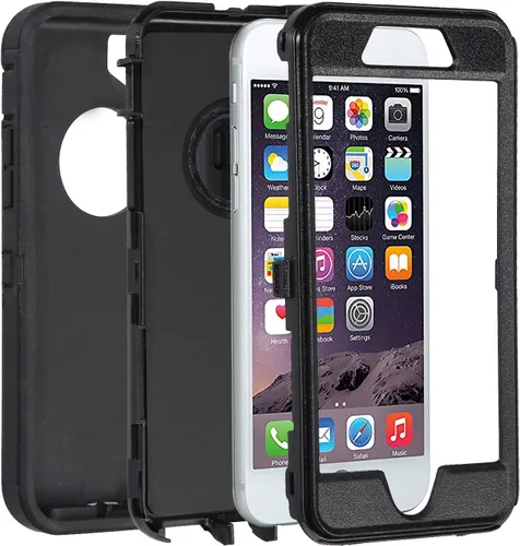 Vista 2 de Funda para iPhone 8 y iPhone 7, resistente, con función atril, protector de pantalla integrado, 4 en 1, fuerte y resistente a prueba de golpes