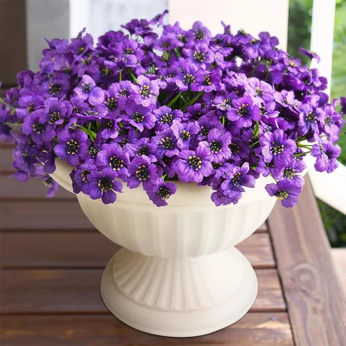 Vista 10 de 16 paquetes de flores artificiales para exteriores, resistentes a los rayos UV, plantas de boj falsas, vegetación sintética para interiores y Mezcla