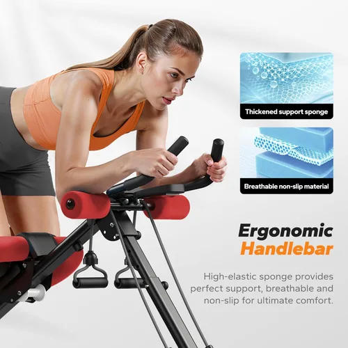 Vista 6 de MERACH Ab Machine, Ab Workout Equipment, Adjustable Ab Trainer Machine Foldable Abdominal Trainer for Stomach Workout with LCD Monitor at Home Gym