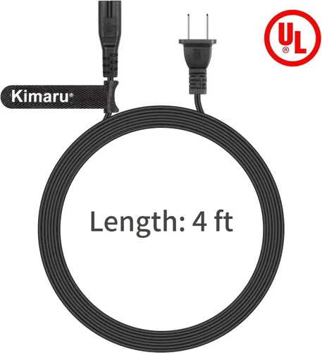 Vista 2 de Kimaru Cable de alimentación de TV para Samsung LG TCL Sony LED LCD Insignia Sharp Toshiba JVC Hisense Electronics (cable de 4 pies)