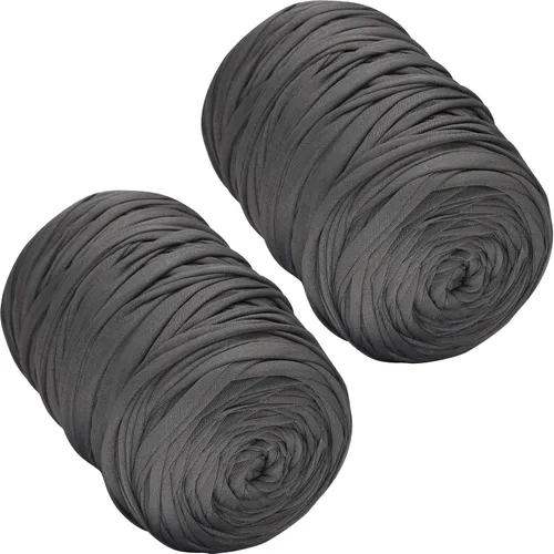 Vista 24 de 400g de hilo de tela elástica para tejer con ganchillo para DIY, 119 metros de hilo de espagueti grueso para tejer para proyectos de bolso, cesta