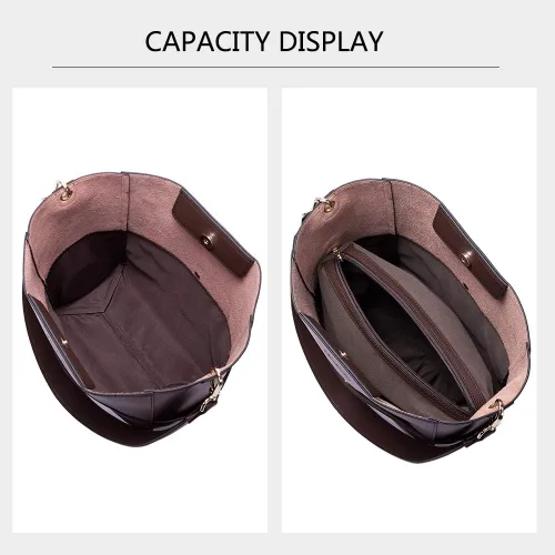 Vista 7 de Bostanten Bolsas de cuero para hombro, tipo balde, para mujer