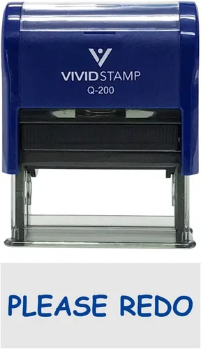 Vista 19 de Sello de goma autoentintado para profesor de trabajo incompleto (tinta azul), tamaño mediano