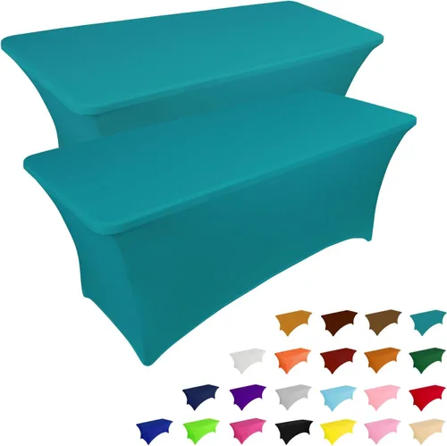 Vista 10 de IVAPUPU - Mantel de elastano para mesas rectangulares, ajustado, elástico, lavable, protector de mesa para eventos, fiestas, bodas, cócteles, Negro