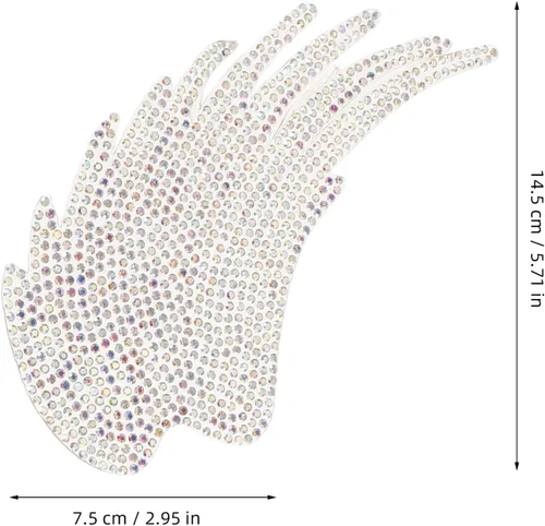 Vista 2 de NUOBESTY Iron-on Angel Wings Rhinestone Applique Patch 2pcs DIY Garment Sewing Embellishments for Clothing Bags Hats Decoration Craft Supplies
