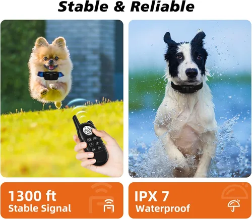Vista 7 de Collar de choque para perro ultra compacto, collar de entrenamiento de perro más ligero con control remoto para perros pequeños de 5 a 30 libras