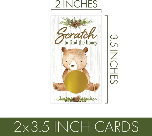 Vista 4 de DISTINCTIVS Woodland Bear - Juego de fiesta para raspar - 28 cartas