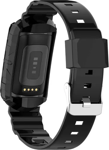 Vista 2 de AISPORTS Correa compatible con Fitbit Charge 6/5/4/3 con funda antigolpes, resistente a los impactos, con banda de repuesto de silicona para Fitbit