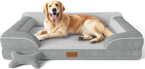 Vista 18 de CWAWZ Cama ortopédica para perros extra grandes, cama ortopédica para perros con espuma viscoelástica de gel refrescante, cama impermeable
