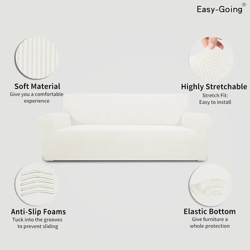 Vista 50 de Easy-Going - Funda elástica sobredimensionada para sofá, 1 pieza, protector muebles, suave, parte inferior elástica, para niños, tela jacquard